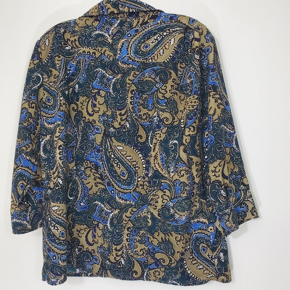 Laura Scott Petite Paisley Blouse, MP - Picture 2 of 10